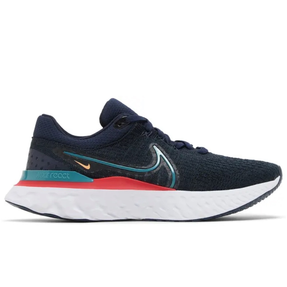 Nike React Infinity Run Flyknit 3 in the Obsidian/White/Light Crimson/Bright 7.5